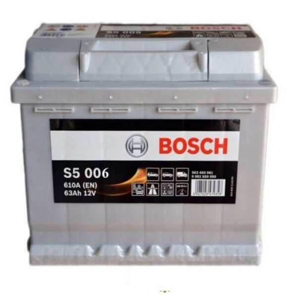 Акумулятор 63Ah-12v BOSCH S5005 242x175x190 ,R,EN610